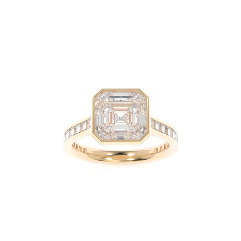 art deco citrine ring-Molten metal ring-Gwen Ring Asscher