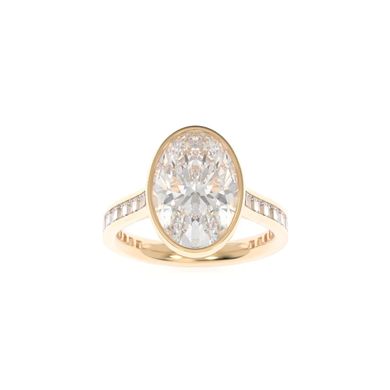 eleven-stone promise ring-Nonagonal gem ring-Gwen Ring Oval