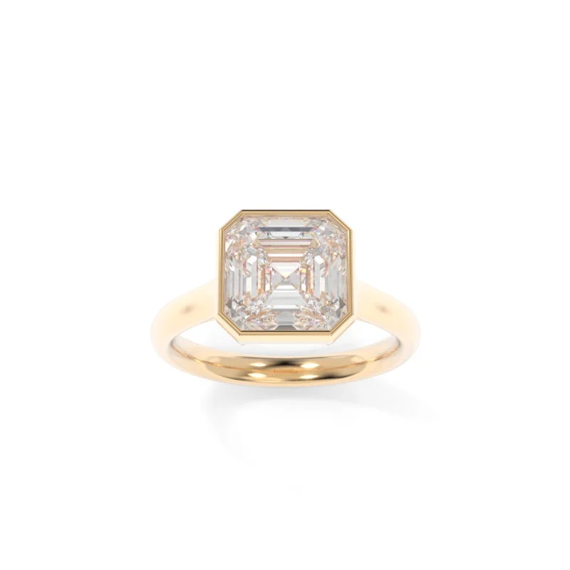 minimalist arc apex ring-Cloud drop ring-Gwen Solitaire Asscher