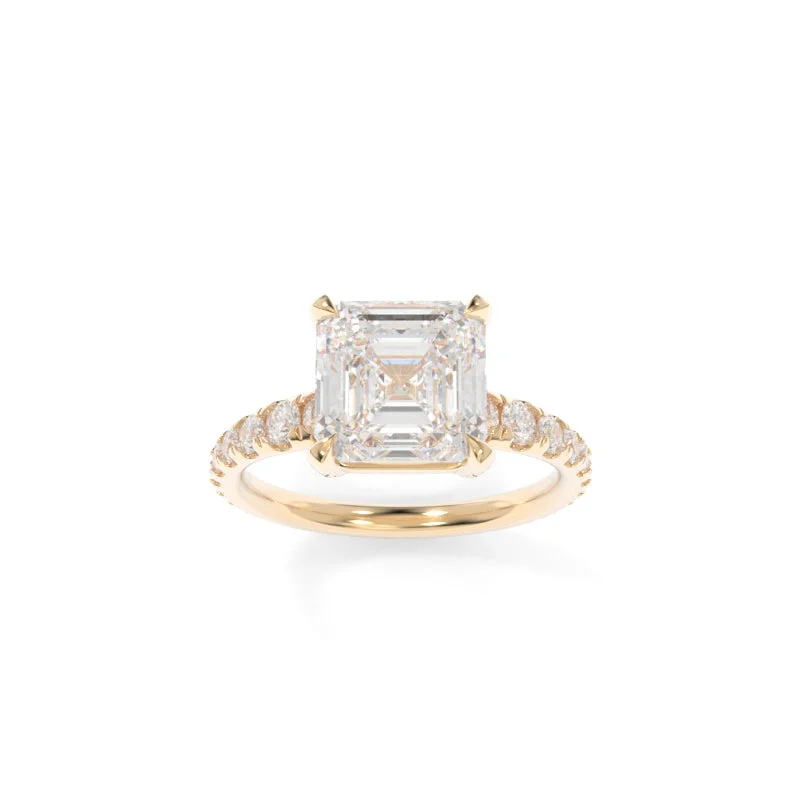 bold heptagonal topaz ring-Dream set ring-Holland Ring Asscher