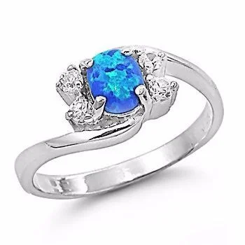 matte rose spiral ring-Subtle filigree ring-Jordana: Pacific Blue Opal and Diamond Ice CZ Cocktail Promise Ring