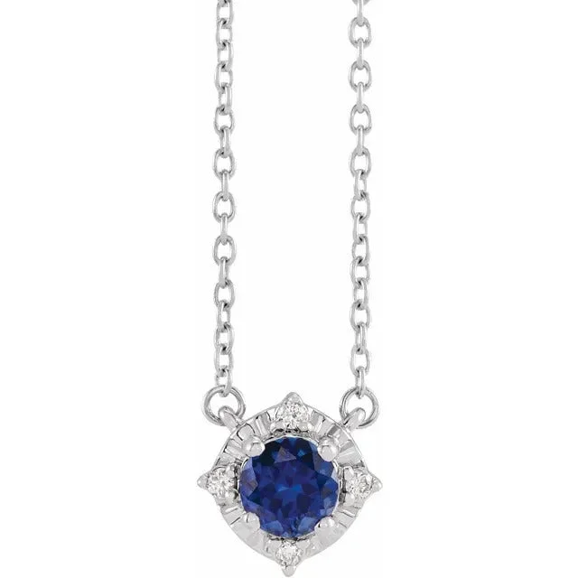 bold opal summit apex necklace-Braided design necklace-Lab Created Sapphire Necklace with Diamond Halo