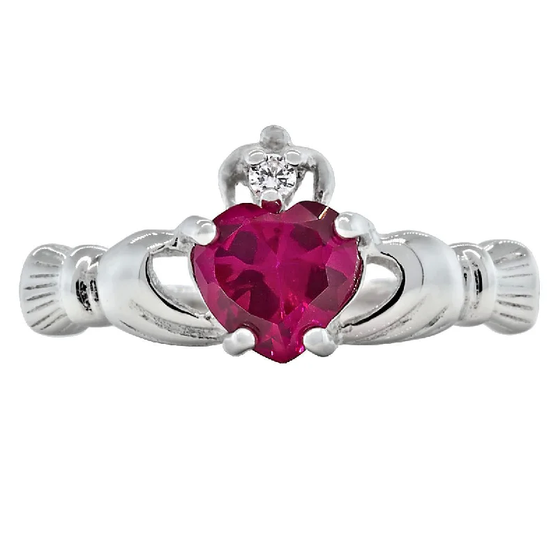 raw turquoise cluster ring-Quartz vein ring-Myrna: 0.765ct Heart cut Ruby Ice CZ Claddagh Promise Ring Silver