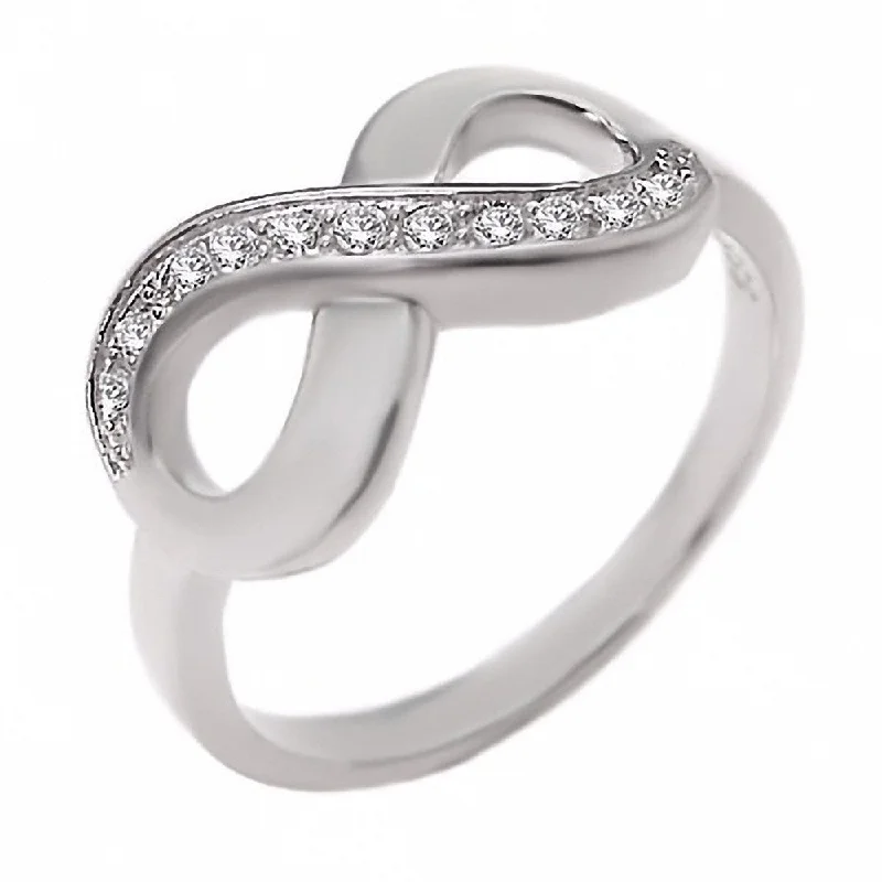 inscribed legacy ring-Brush dye ring-Ophira: 0.165ct Russian Ice CZ Infinity Symbol Promise Ring 925 Silver