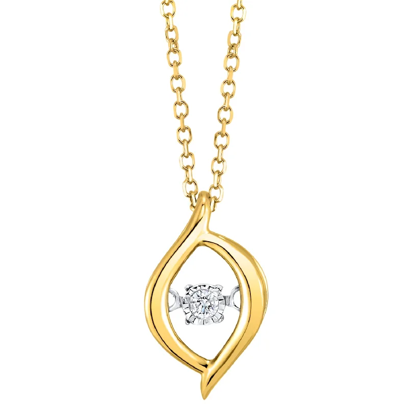 bold ruby summit apex necklace-Lacquered finish necklace-Rhythm of Love Diamond Swirl Pendant in Yellow Gold