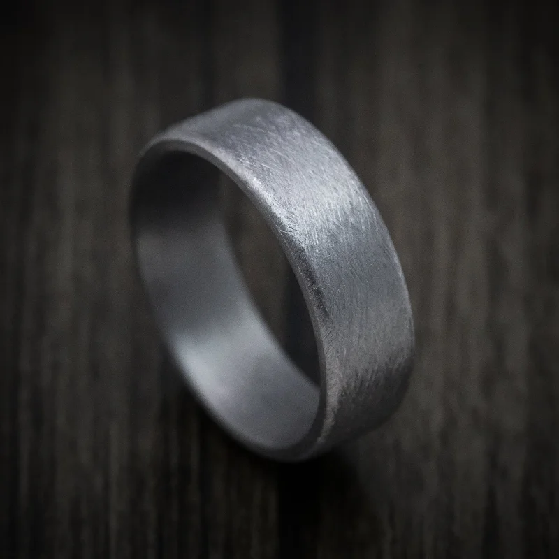 tarnished silver ring-High bezel ring-Tantalum Band with Distressed Finish Custom Made Men's Ring