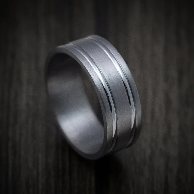 bohemian summit ridge ring-Arcing band ring-Tantalum Band with Satin Finish Custom Made Men's Ring