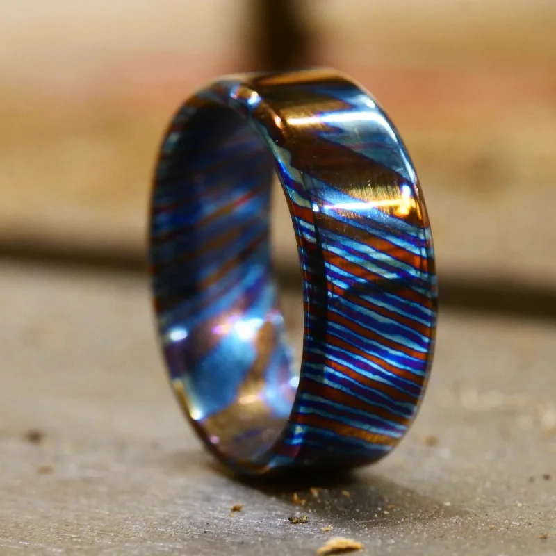 adjustable maple ridge ring-Glint druzy ring-Timascus Ring