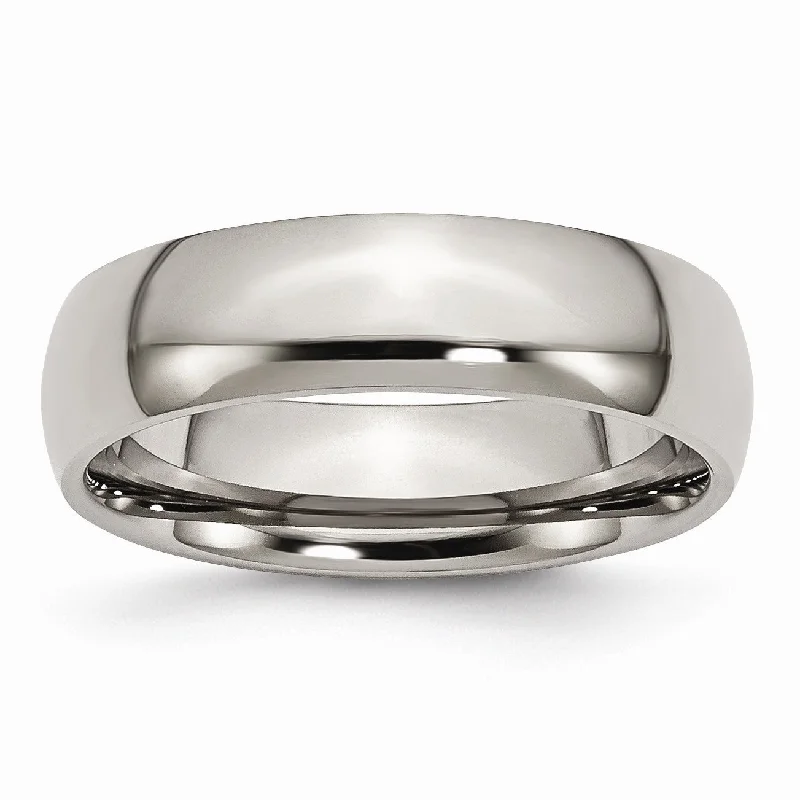 bohemian crest apex ring-Crumbled stone ring-Titanium 6mm Polished Band