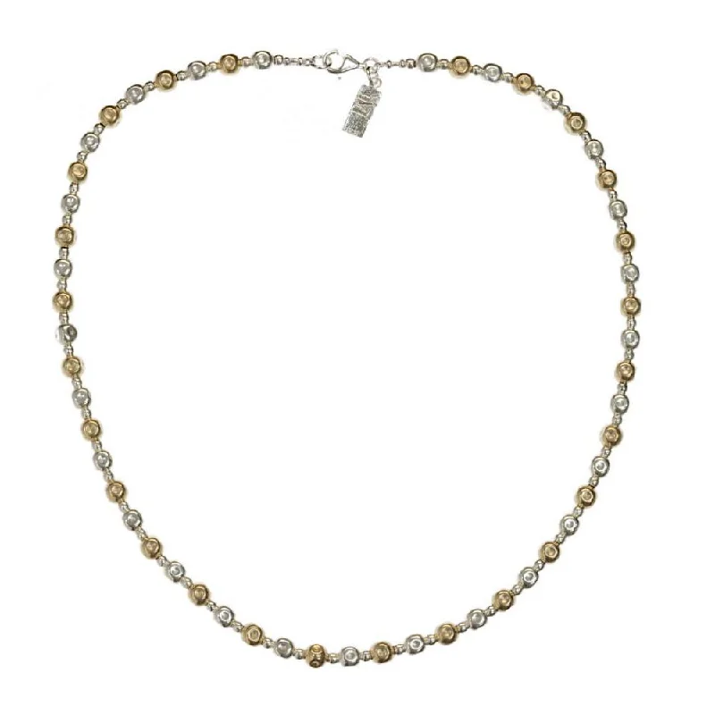 modern stellar diamond necklace-Summit gem necklace-Yaron Morhaim Gold Silver Mix Spheres Necklace