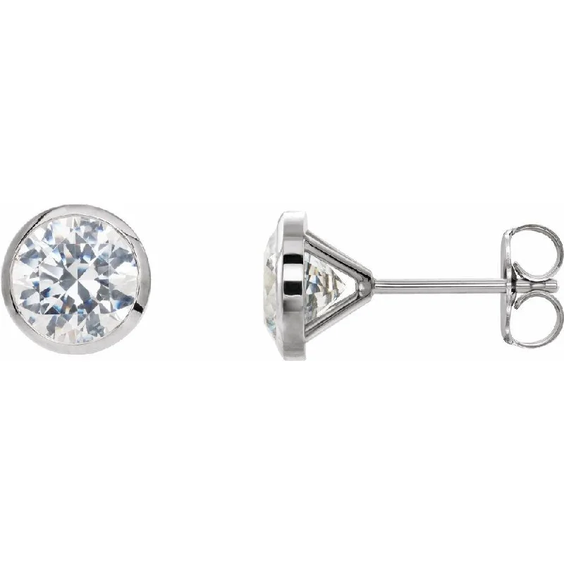 bohemian peak apex earrings-Orchid flower earrings-14k White Gold 1 1/2 CTW Diamond Cocktail-Style Stud Earring for Women