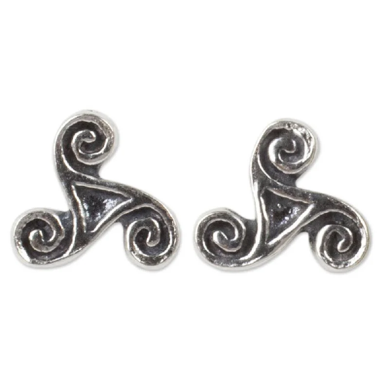 minimalist arc apex earrings-Cloud drop earrings-NOVICA Handmade Sterling Silver Celtic Spiral Earrings (Thailand) - 0.2*0.2