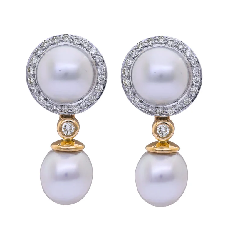 Earrings- South Sea Pearl and Diamond