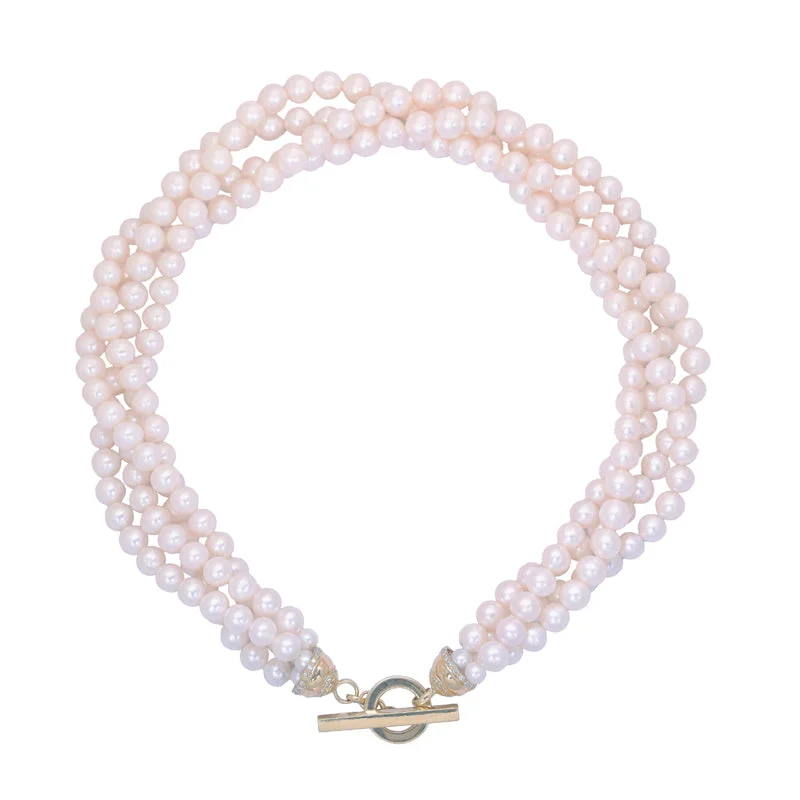 Toggle Necklace - Pearl and Diamond