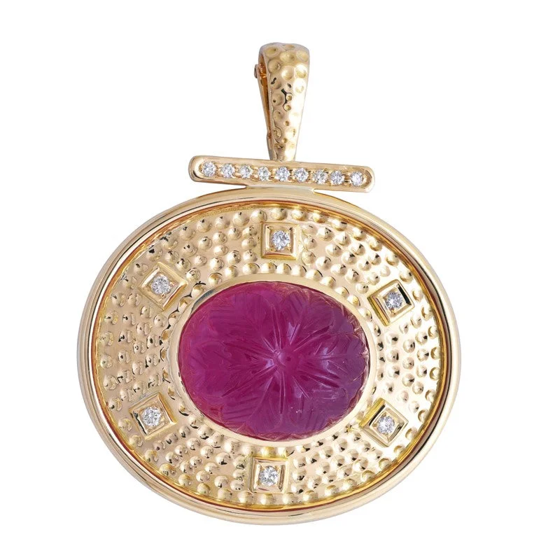 Pendant- Rubellite and Diamond