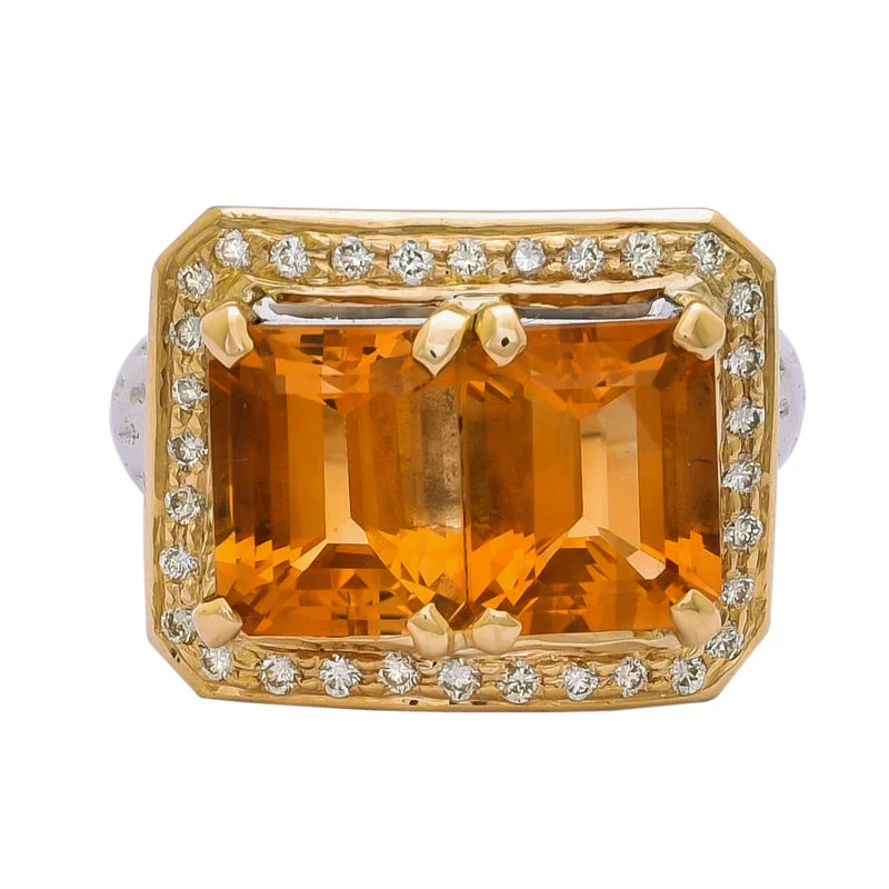 Ring- Citrine and Diamond